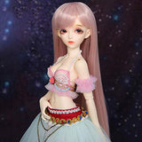 Wig for BJD Doll Size 7-8inch 1/4 High-Temperature Wig Handmade Long Hair Bjd Sd Doll Wigs in Beauty L4-10