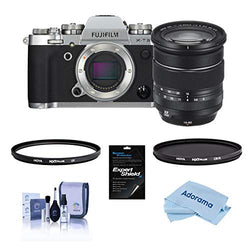 Fujifilm X-T3 Mirrorless Digital Camera with XF 16-80mm f/4 R OIS WR Lens and Filter Kit, Silver