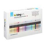 KINGART Stick Artist Watercolor, Set of 24 Unique Pastel Colors Gel Crayons, 12 Count (Pack of 2), Assorted 24 Piece