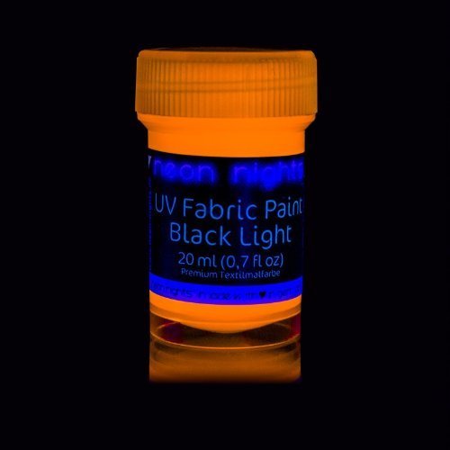 Glow Magic Fabric UV Paint Set - Set of 8 – Neon Textile Black Light Paints  - Fluorescent Tie Dye Clothing Color – For Vibrant Glowing Art Projects 