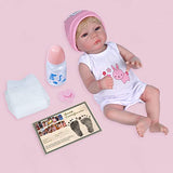 JIZHI Lifelike Reborn Baby Dolls - 18-Inch Soft Vinyl Full Body Realistic-Newborn Baby Dolls Handmade Real Life Baby Dolls Open Eyes Reborn Girls with Clothes Gift Box for Mother Daughter Kids Age 3+