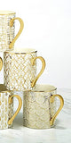 Certified International Mosaic 14 oz. Gold Plated Mugs, Set of 6, 4.75" x 3.25" x 3.75",