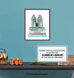 Tiffany Blue Designer Shoes Poster Print - Books of Louis Vuitton, Prada, Louboutin - Glam Home Decor - Designer High Heels - Fashion Design Wall Art - Glamour Wall Decor for Women - Luxury Gifts