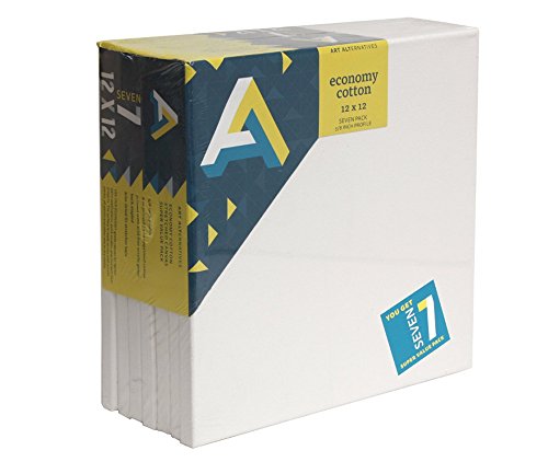 Art Alternatives Economy Artist White Canvas Super Value Pack-12 x 12 inches-Pack of 7