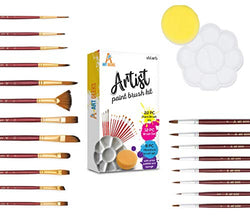 Art Geeks 22 Pc Acrylic Paint Brushes Set, Palette & Sponge. Paint Brushes for Acrylic Painting, Oil Painting, Paint Brushes for Kids & Adults. Acrylic Paint Brushes for Painting. Watercolor Brushes