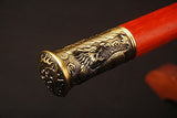 YJ COOL Kangxi Emperor Dragon broadsword Sabre Chinese Sword Folded steel blade Red Wood
