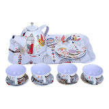 NszzJixo9 Children's Pretend Toy Deluxe Afternoon Tin Tea Set & Carry Case-Bird Flower, Tinplate Tea Set, Fairy Tale Picnic Basket and Tea Set [Ship from USA]