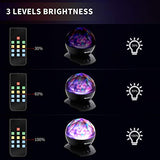 SOAIY Aurora Night Light, LED Aurora Projector Night Lamps with Remote, 8 Mode Lighting Shows, Built in Speaker and Timer, Mood Relax Soothing Night Light for Bedroom Ceiling Kids Adults (UL Adapter)