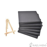 RayLineDo Set of 6pcs Mini Artist Black Canvas Frame 6x6inch ( 15x15cm ) Oil Water Painting Board