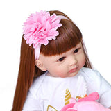 ROSHUAN 24 inch Reborn Toddler Real Baby Doll Reborn Baby Dolls Toddler Realistic Like Life Toddler Reborn Silicone Doll Long Hair for Girls Boys Playtime