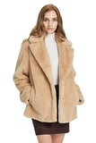 Noless Faux Fur Long Jacket Coat Women Winter Fluffy Fuzzy Camel Faux Fur Rabbit Coat Women Teddy Faux Fur Coat Faux Fur Jacket Fleece Mid Length Knee Warm Women Coat Women Outerwear Jacket Lapel M