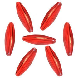 DARICE 06955-3-T19 144 Piece 19mm x 6mm Spaghetti Acrylic Oval Bead, Red