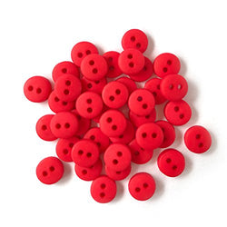 Tiny Buttons For Sewing, Doll Making and Crafts (Red) - 3 Packs - 120 Buttons