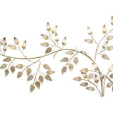 Motley Lane - Brushed Gold Flowing Leaves Wall Decor - Unique Hand Crafted Metal Décor