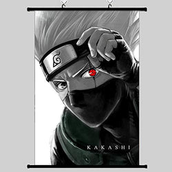 Anime Naruto Kakashi Poster Hanging Wall Scroll Painting Canvas Japanese Anime Picture Stickers Home Wall Print Modern Art Room Decoration Magnet Wood Decor Poster Hanger 40x60cm