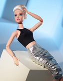 Barbie Signature Barbie Looks Doll (Tall, Blonde Pixie Cut) Fully Posable Fashion Doll Wearing Black Crop Top & Metallic Skirt, Gift for Collectors
