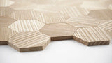 1.54" Wood Hexagon Cutout Shapes Unfinished Wood Mosaic Tile - 30 pcs