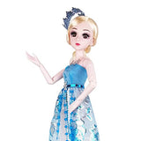 EVA BJD 1/3 SD Doll 22 inch Ball Jointed Dolls with Dress Hair Shoes and Makeup Ice Princess