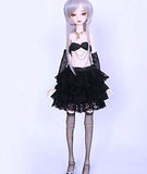 Black Dress Skirt Top Sock Cloth for 1/4 BJD 45 cm Doll