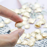 IDS 50pcs Gold Mini Shell DIY Charm Pendant Alloy Seashell Pendants for Jewelry Making