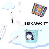 Comix Telescopic Pencil Case, Cute Standing Pencil Pouch Stationery Organizer Makeup Cosmetics Bag, Pen Case Holder for Office School Teens Girl Gifts, WHPH2001BU (Aqua, 1 Pack)