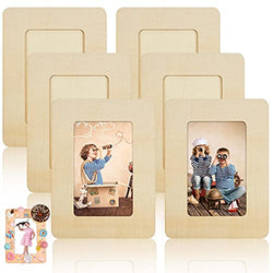 DIY Wood Picture Frames Unfinished Solid Wood Photo Picture Frames for 3 x 5 in Photos Wooden Photo Frames for School Classroom Wood Crafts for Kid Adult Students DIY Painting Projects (72 Pieces)