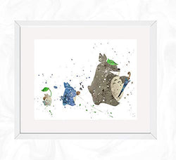 Totoro Marching Prints, My Neighbor Totoro Watercolor, Nursery Wall Poster, Holiday Gift, Kids and Children Artworks, Digital Illustration Art