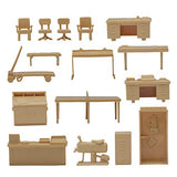 BMC Classic Marx Mid-Century Modern Furniture - 32pc Plastic Playset Accessories