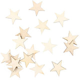 200 Pieces Star Shape Unfinished Wood Cutouts Blank Wooden Stars DIY Wood Star Pieces Ornaments for Handicrafts Projects Decor Supplies (1-1/4 Inch)