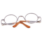 Fenteer 2pcs Fashion Round Frame Copper Glasses for 1/3 BJD Uncle Dolls DIY Decor