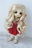 JD340 8-9inch SD Long Wave Synthetic Mohair Doll Wigs 21-23cm Italy Curly BJD Hair (Blond, 5-6inch)