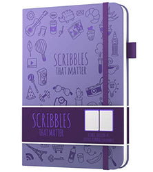 Scribbles That Matter Bullet Dotted Journal and Organizer - Vegan Leather Notebook - 160gsm No Bleed Fountain Pen Friendly Paper - For Women and Men - A5 Iconic Version - 5.75" x 8.5" - Lavender