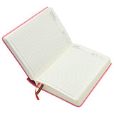 Littfun Leather Journals Thick Writing Notebook Soft Cover Journal 320 Sheets Lined Diary for Men Women (Pink Horizontal Grid)