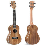 ADM Adult Ukulele Concert 23 inch Hawaiian Solid Koa Wood Aquila Strings Student Beginner Bundle