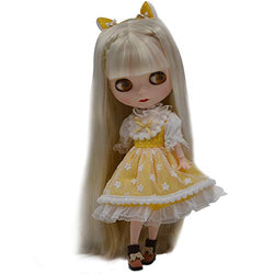 1/6 BJD Doll is Similar to Neo Blythe, 4-Color Changing Eyes Matte Face and Ball Jointed Body Dolls, 12 Inch Customized Dolls Can Changed Makeup and Dress DIY, Nude Doll Sold Exclude Clothes (SNO.32)