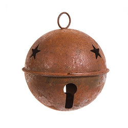 Darice Large Rusted Vintage Bell - 3.15" Decorative Rusty Metal Star Cutout Jumbo Jingle Bell