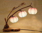 Mulberry Rice Paper Ball Handmade Bellflower Design Art Shade Round Globe Three Lantern Brown Asian