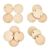 Hicarer 100 Pieces Christmas Wooden Tags with 2 Holes Round Wood Discs and 100 Pieces S Hooks