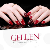 Gellen Gel Nail Polish Set - Glamour Reds Magenta Maroon Trend Nail Gel 6 Colors - Soak Off Gel Polish Nail Art Home Gel Manicure Kit