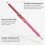 Arteza Kids Colored Pencils, 100 Colors, 50 Double-Sided Pencil Crayons and Land Animals Coloring Book Kit, Art Supplies for School, Home, Doodling, and Drawing