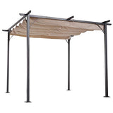 Outsunny 10’ x 10’ Retractable Patio Gazebo Pergola with UV Resistant Outdoor Canopy & Strong Steel Frame