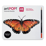 artPOP! Premium Plus Colored Pencils, Set of 48 Colors, Professional Quality Smooth and Blendable, Break Resistant 3mm Core, Hexagon Shape, Vibrant Colors for Illustration, Adult Coloring, Doodling