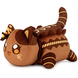 Womise Chocolate Cat Stuffed Animal Plush,Cat Food Plushies Cat Mee Meow, Cute Anime Cartoon Cat Stuffed Animal Figure Toy Plush Pillow Gift for Kids and Festival Gift