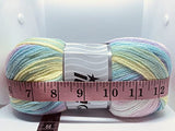 Ice Yarns Magic Light - Pink, Lilac, Blue, Green, Yellow, White Self-Striping Acrylic, DK Weight 393 Yards (360 Meters) 3.53 Ounces (100 Grams)