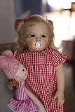 Wamdoll 28 inches 70CM Lifelike Huge Baby Size Rooted Blond Curly Hair Soft Touch Silicone Vinyl Reborn Baby Dolls Realistic Newborn PrincessToddler Girl Dolls That Look Real and Feel Real