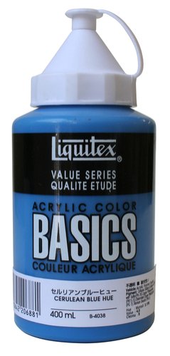 Liquitex Basics Acrylic Paint, 13.5oz Squeeze Bottle, Cerulean Blue Hue
