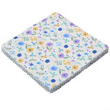 Floral Print Cotton Charm Pack by Nodsaw, 5 inch Precuts Quilting Fabric Bundle, 5" Quilt Charm Squares