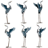 TERESA'S COLLECTIONS 40.7 inch Blue Heron Garden Statues Sculptures Garden Decor for Outside, Large Metal Cranes Statues for Outdoor Yard Art Patio Porch Lawn Ornaments Home Decorations, Set of 2