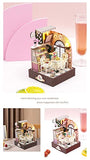 Flever Dollhouse Miniature DIY House Kit Creative Room with Furniture for Romantic Artwork Gift (Sweet Cake Station)