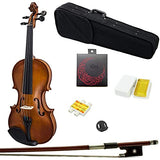Paititi Artist-100 Student Violin Starter Kit with Brazilwood Bow Lightweight Case, Pitchpipe, Extra Strings and Rosin (1/16)
